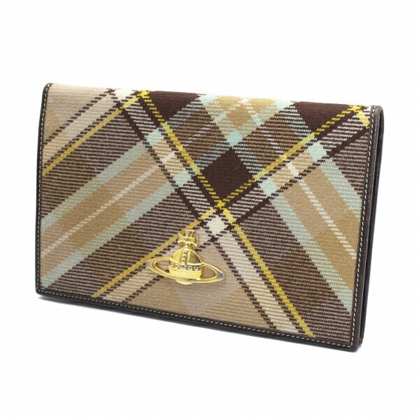 Vivienne Westwood Orb Bifold Wallet Beige Brown Ladies New