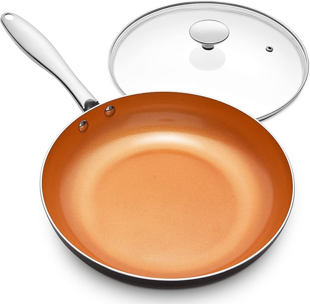 Nonstick 8 Inch Ceramic Titanium Frying Pan with Lid by Michelangelo