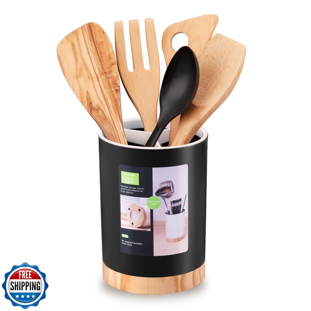 Tiosamd Kitchen Utensil Holder for Spoons Chopsticks Tableware Storage Bucket