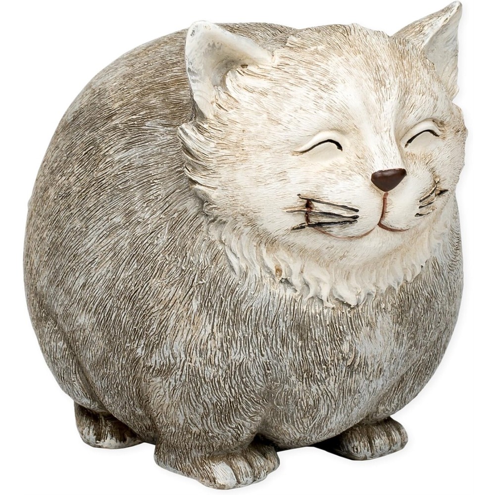 Chubby Smiling Cat Outdoor Garden Statue Figurine 75263 New
