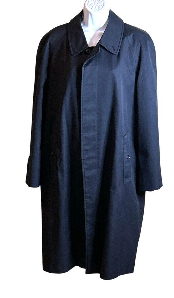 Vintage BURBERRY Navy Blue Nova Check Coat Trench Coat Jacket Belt 42