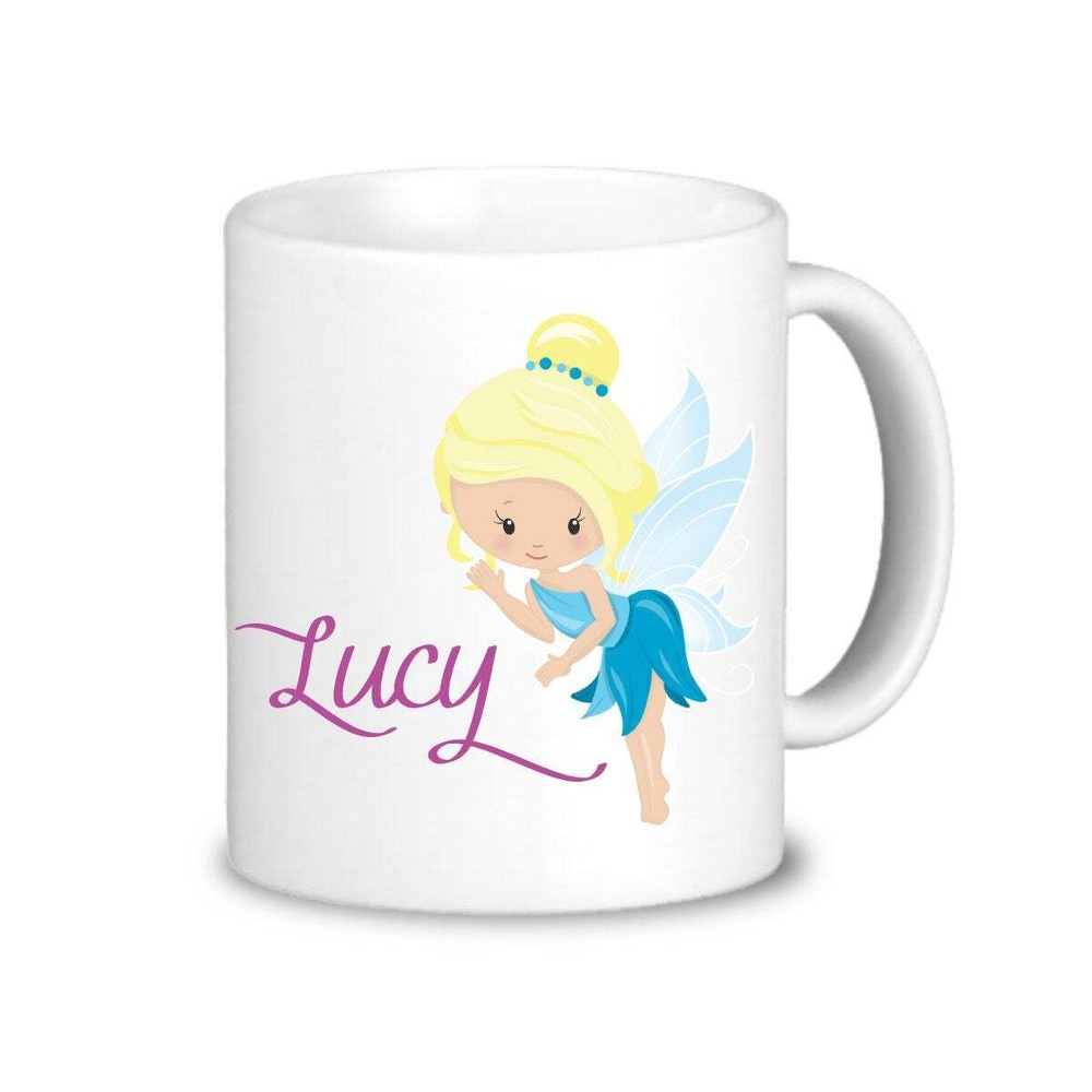 Kids Fairy Princess Mug Blue Fairy Drinkware Cup Magical Fairy Personalized Mug