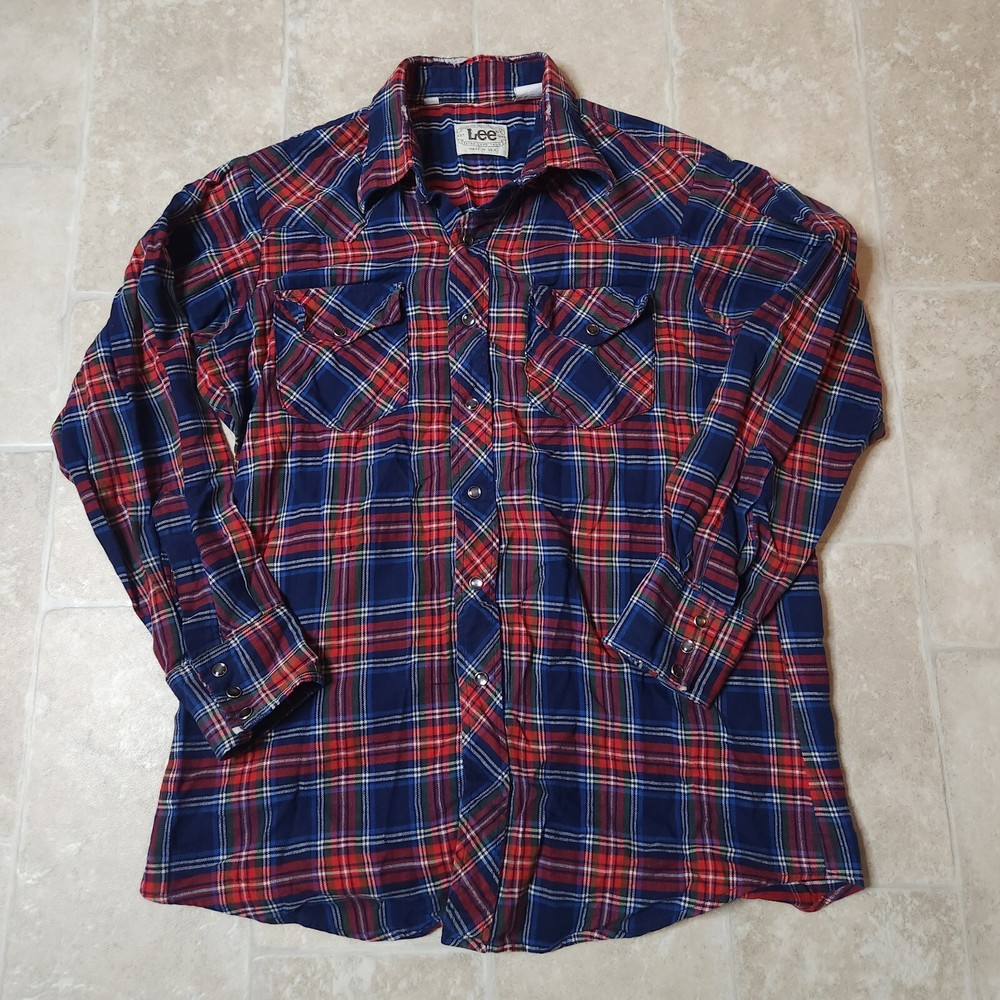 Vintage Lee Western Pearl Snap Shirt for Men Size Large