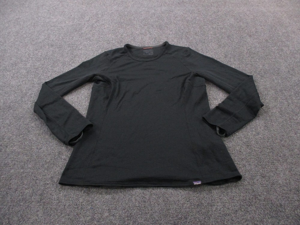 Patagonia Shirt Womens L Black Thermal Weight Capilene Base Layer Polartec 43650