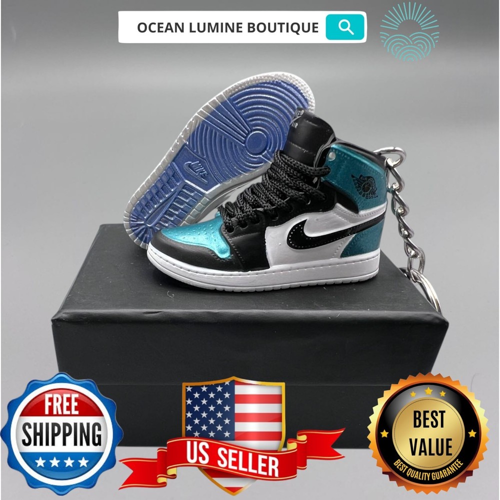 Air Jordan 3D Mini Sneaker Keychain, Basketball Sneaker Collectible, Box Options