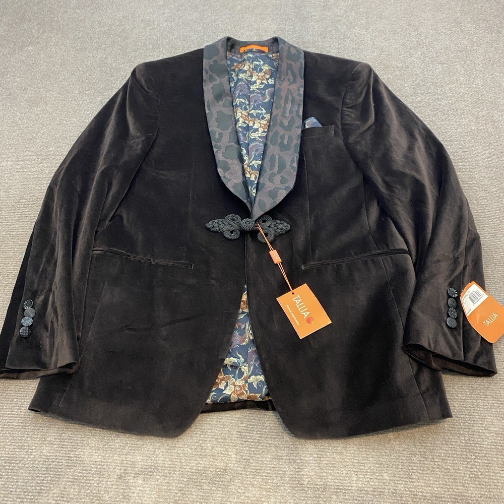 Tallia Men's Velvet Satin Lapel Blazer Dark Brown Size Small NWT