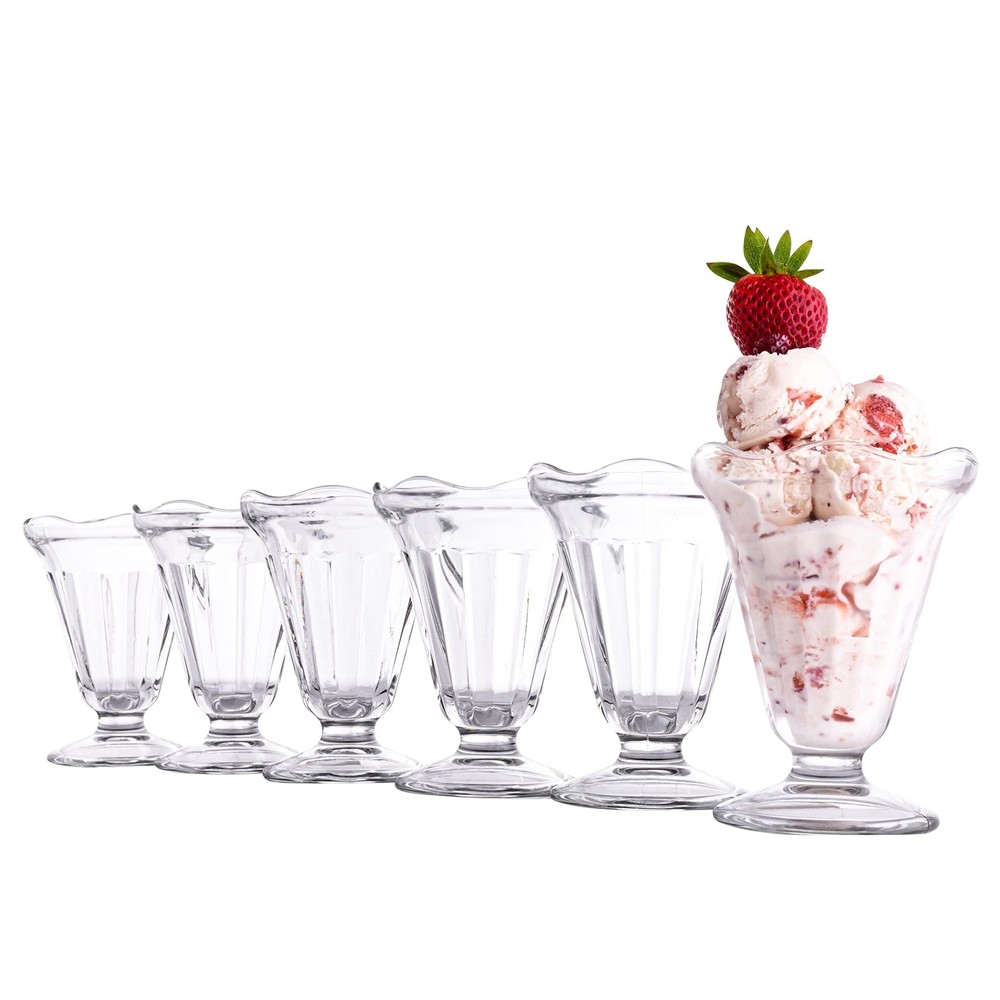 7.5oz Thick Durable Footed Sundae Glass Ice Cream Cups