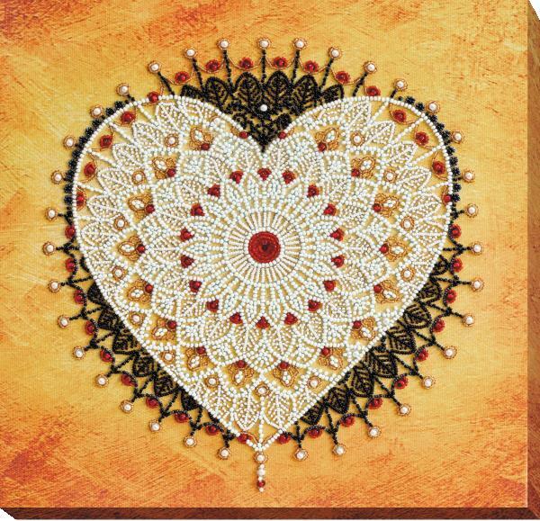 Bead embroidery kit Lace tie needlework kit Art canvas beadwork pattern