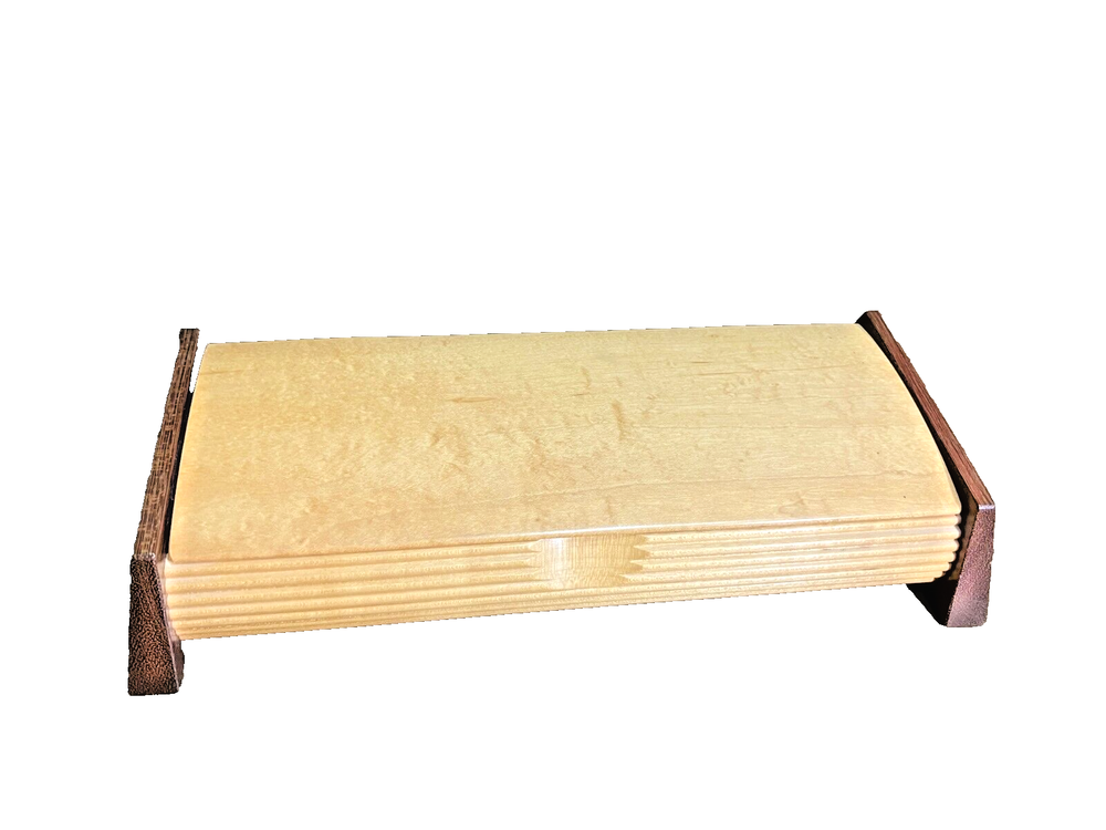 Handcrafted Maple and Walnut Wooden Men's Valet Box  