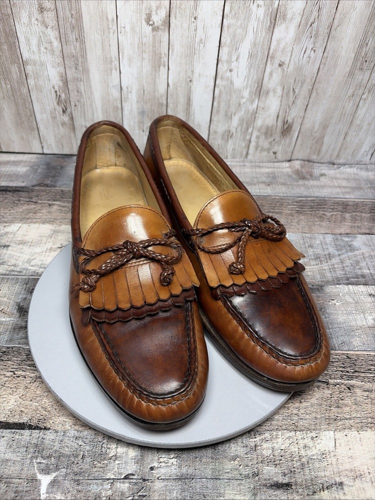 ALLEN EDMONDS Woodstock Chestnut Brown Leather Loafers Size 13 B USA