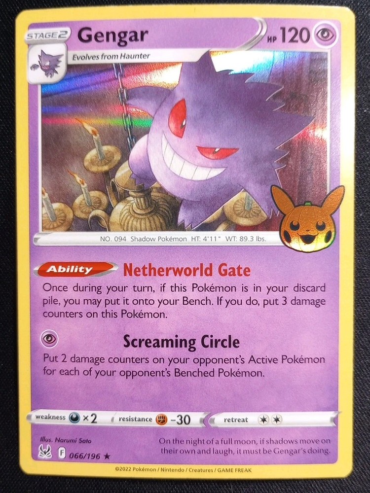 2022 Pokemon Gengar 066/196 Trick Trade Booster with Cosmo Hollow Guarantee