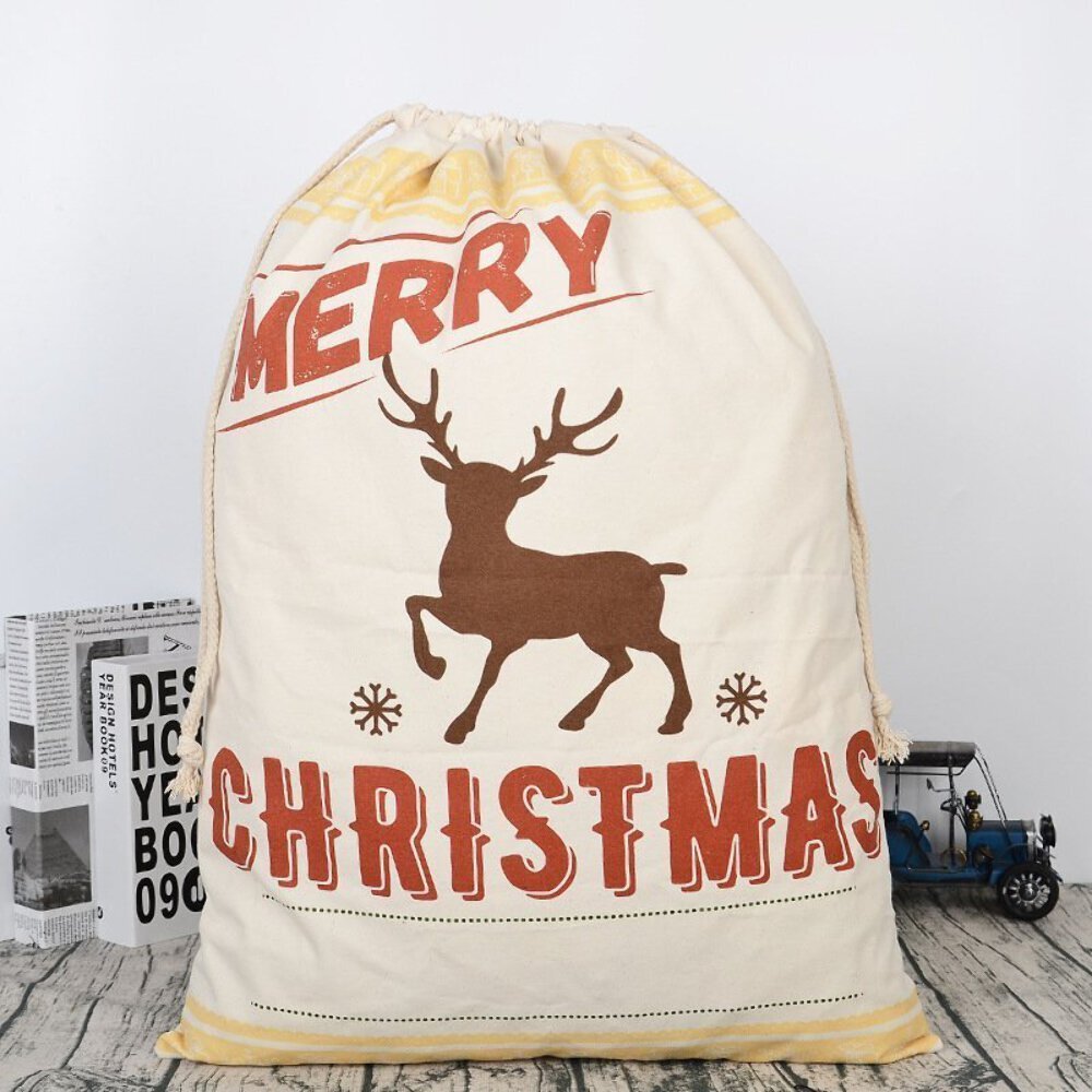 NNEDSZ Large Christmas XMAS Hessian Santa Sack Stocking Bag Reindeer Children Gi