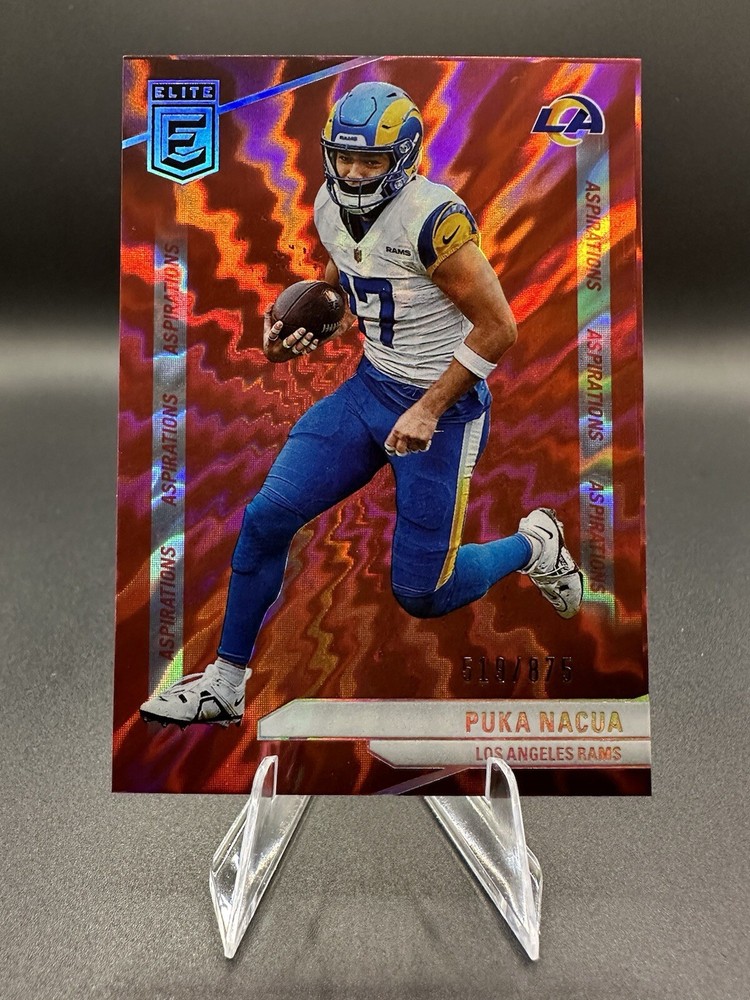 PUKA NACUA 2024 Donruss Elite Red ASPIRATIONS SHIMMER SP #/875 Rams 519/875