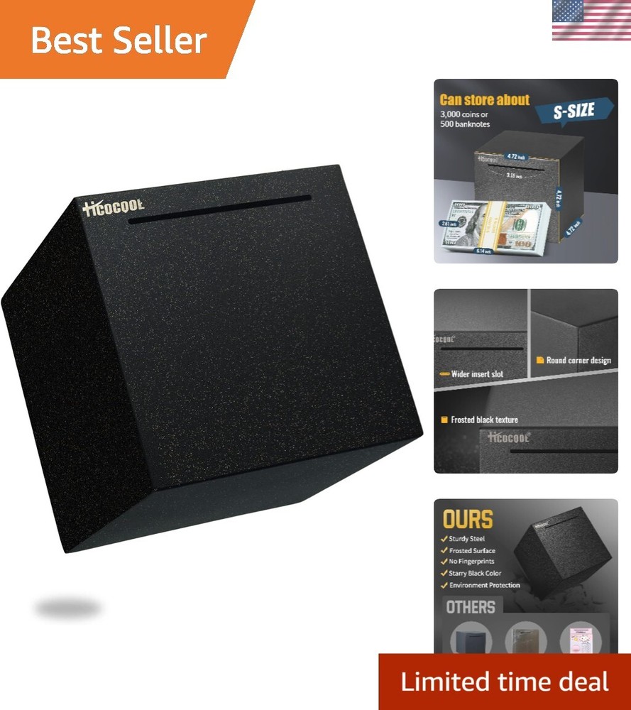 Durable Starry Black Savings Bank - Perfect for Coins and Bills, Ideal Gift