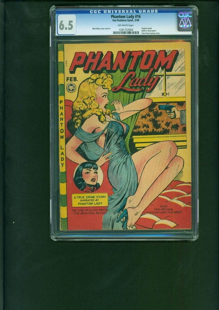 PHANTOM LADY #16- CGC 6.5 FINE+ 1948 MATT BAKER CVR & ART GGA