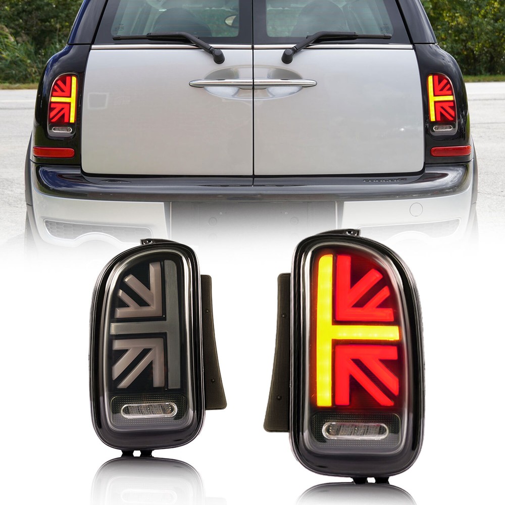 LED Tail Lights for Mini Cooper S Clubman R55 2007-2014,w Animation DRL,Smoked