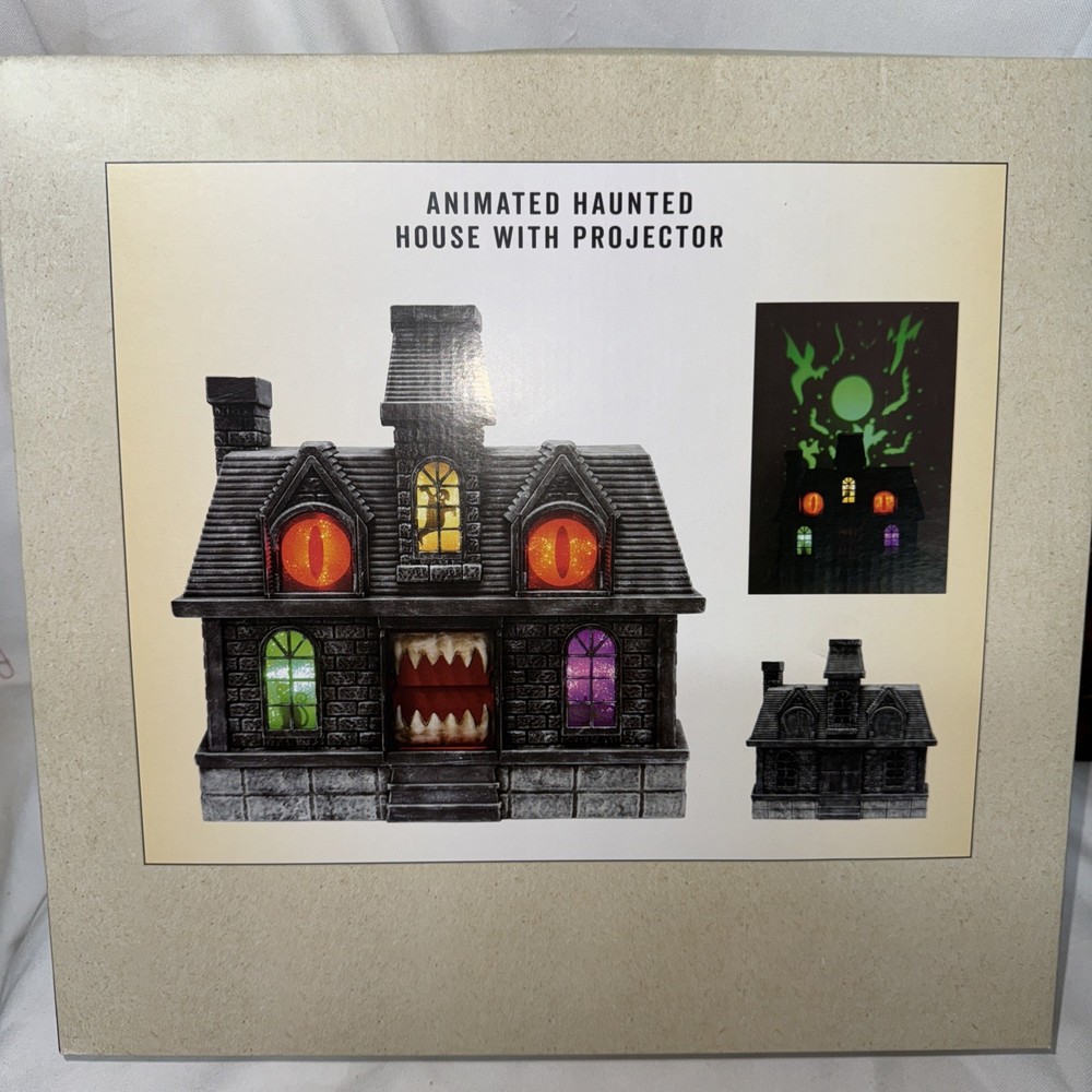 2025 Cracker Barrel Halloween Haunted House Projection with Lights Sound and Moving Eyes Teeth