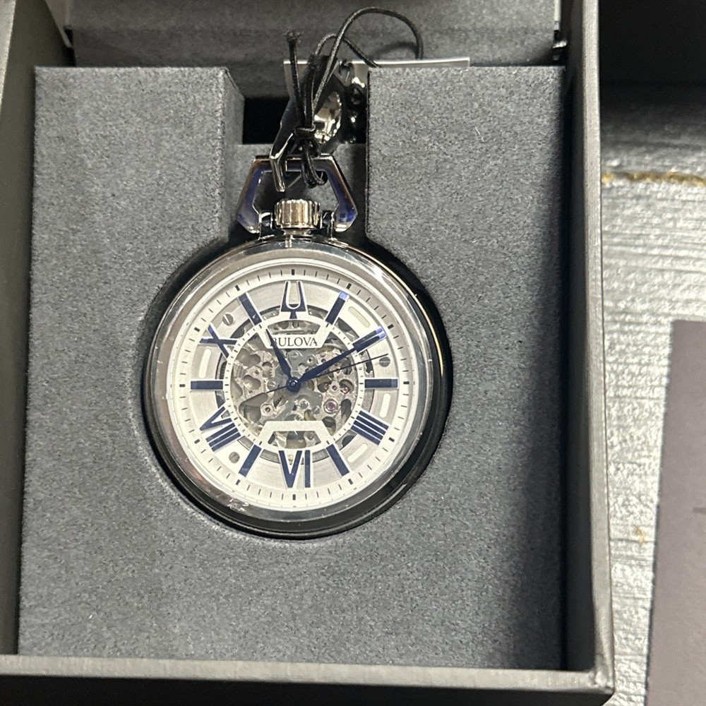 Bulova Mens 50MM Skeleton Automatic Silver Stainless Steel Watch 96A304