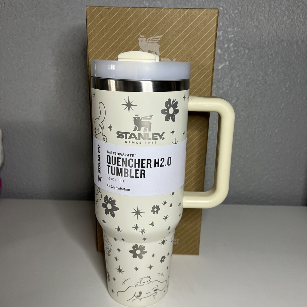 Custom Engraved Cinnamoroll Insulated Tumbler 40 oz Handle Straw