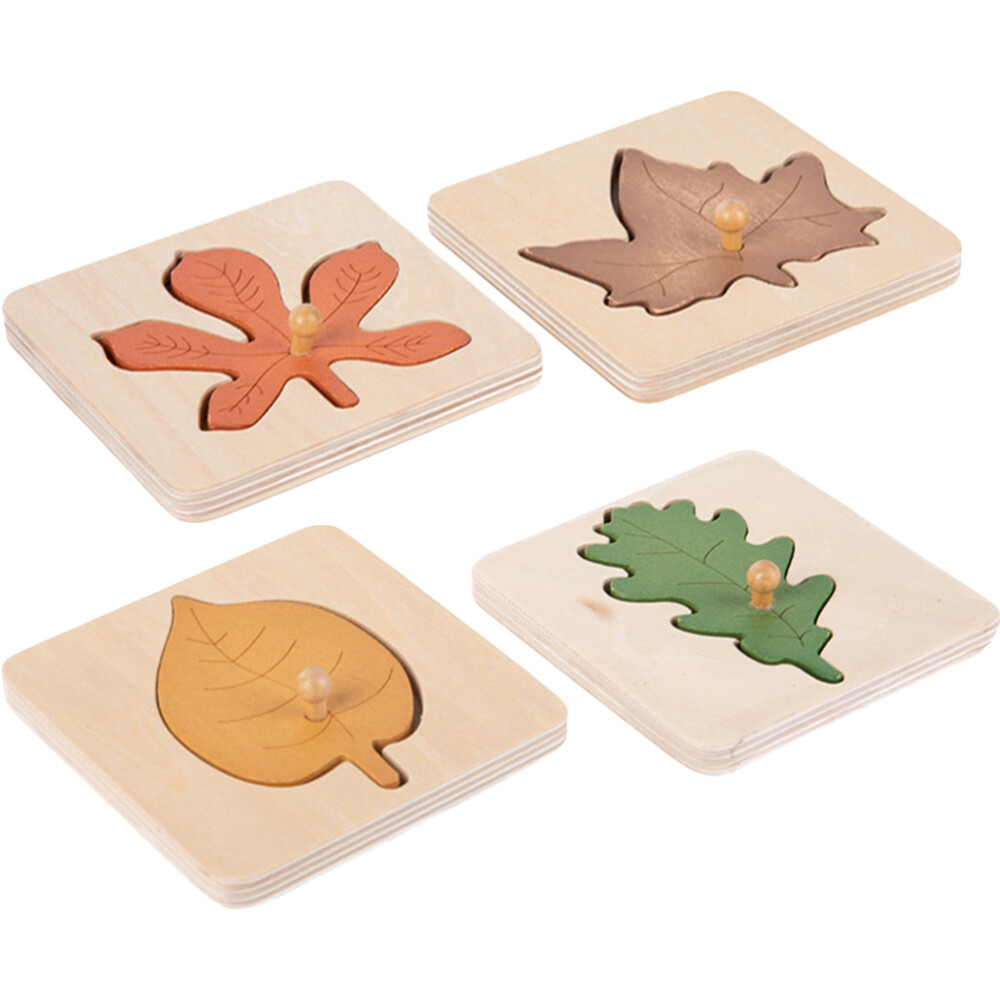 4pcs Puzzle Leaves Matching Puzzle Toy Shape Cognitive Toy Educational Toy