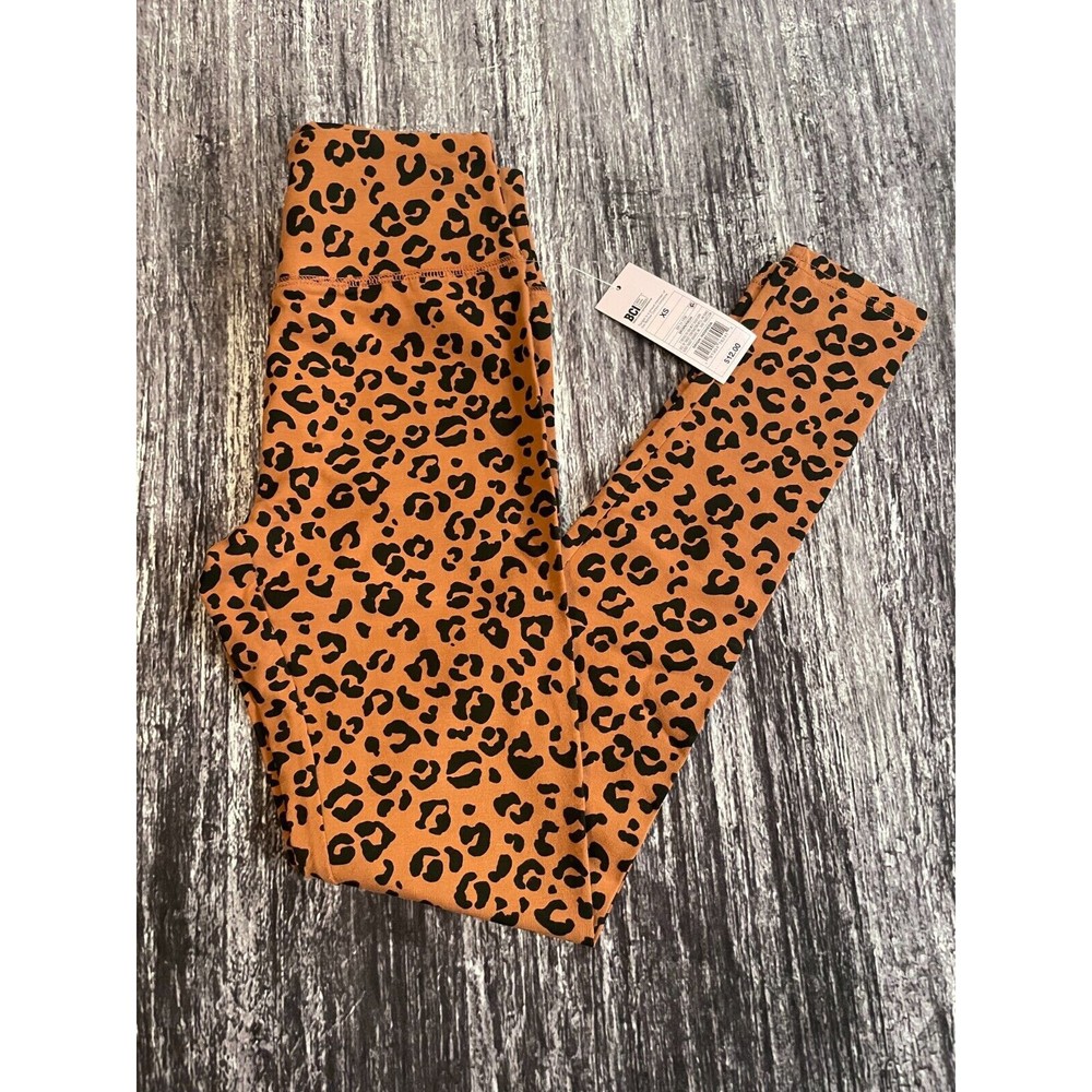 Wild Fable Brown Leopard Print High-Rise XS Compression Leggings for Women