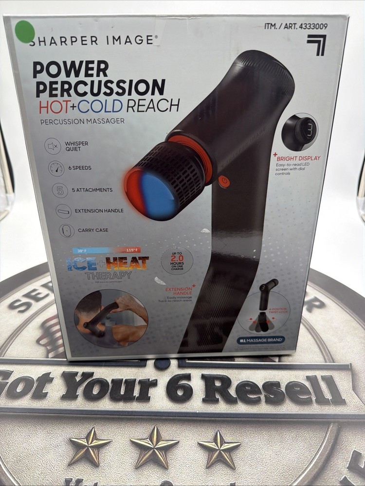Sharper Image Power Percussion Hot & Cold Reach Percussion Massager. Open Box