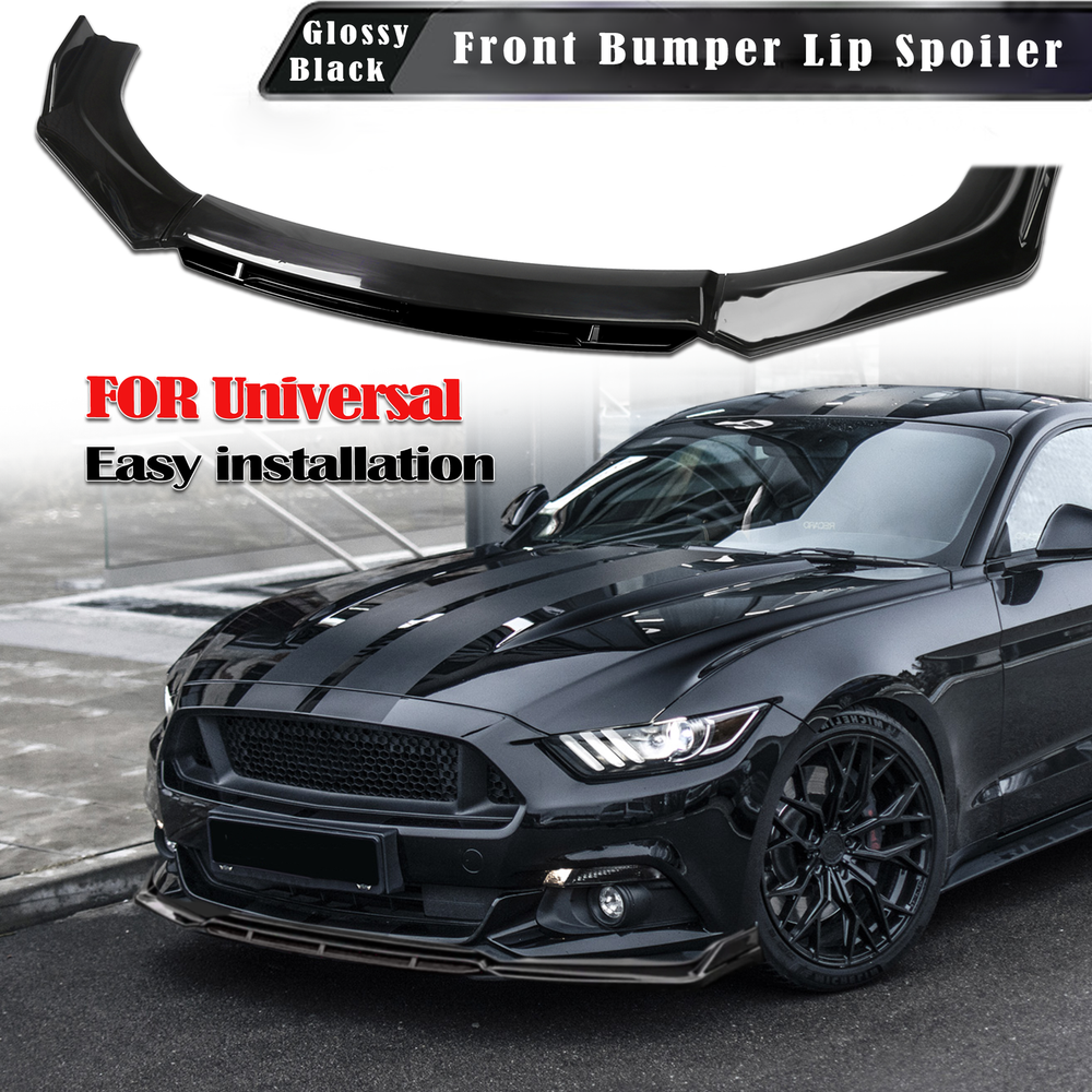For Ford Mustang Universal Front Bumper Lip Spoiler Splitter Diffuser Black