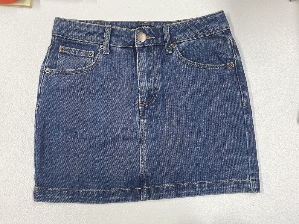 Forever 21 Light Blue Distressed Denim Mini Skirt