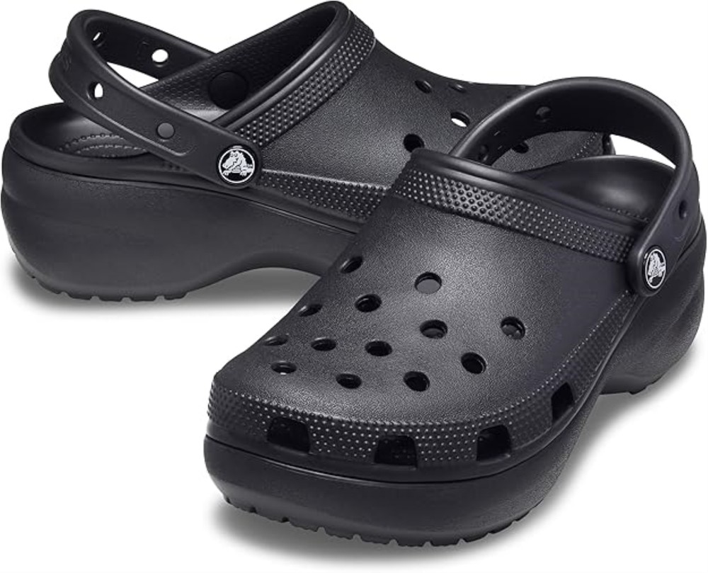 Crocs Womens Classic Platform Clog Black Size 7 37-38