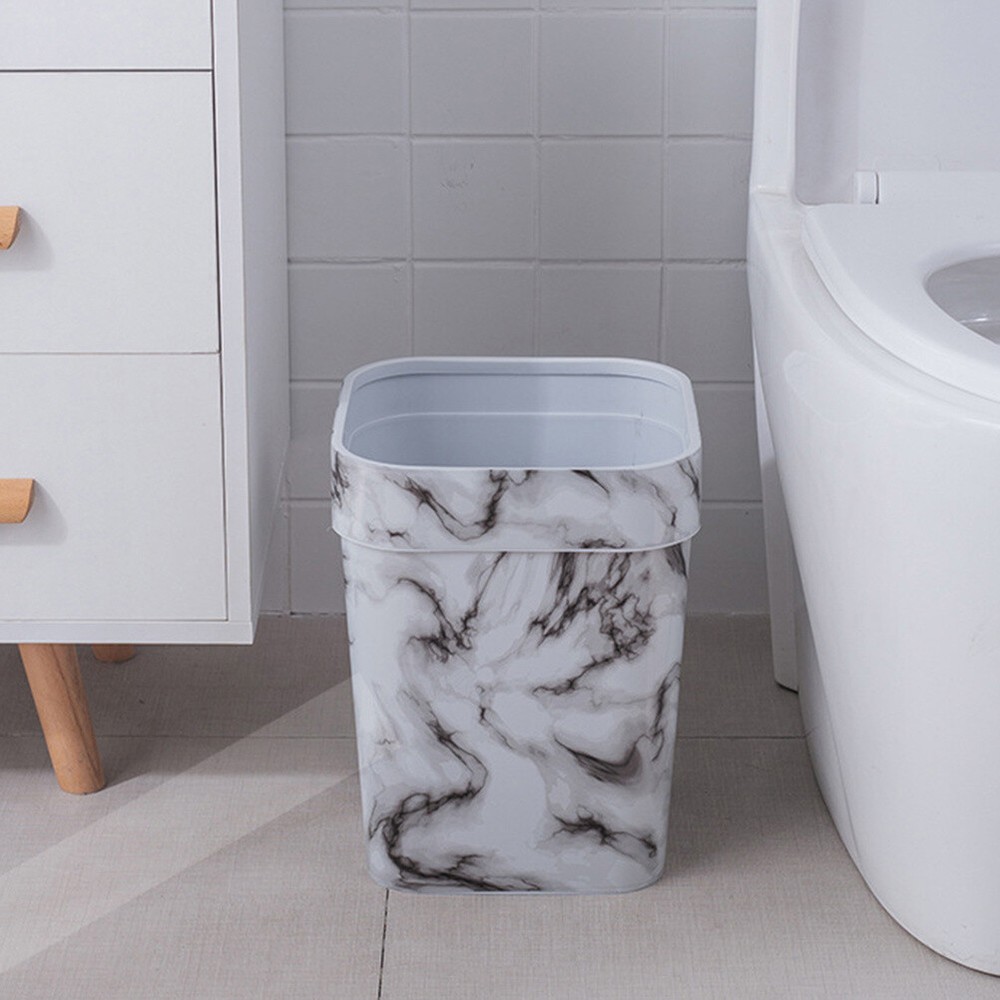Bathroom Trash Can Marble Double Layer Granite Office Modern