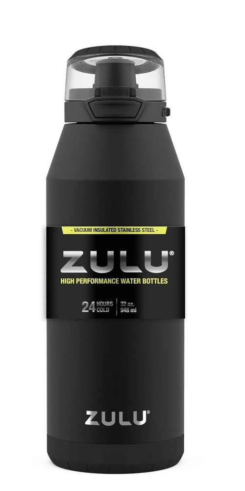 Zulu Swift 32oz Stainless Steel Water Bottle, Black