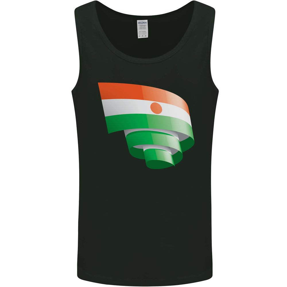 Curled Niger Flag Nigerien Day Football Mens Vest Tank Top