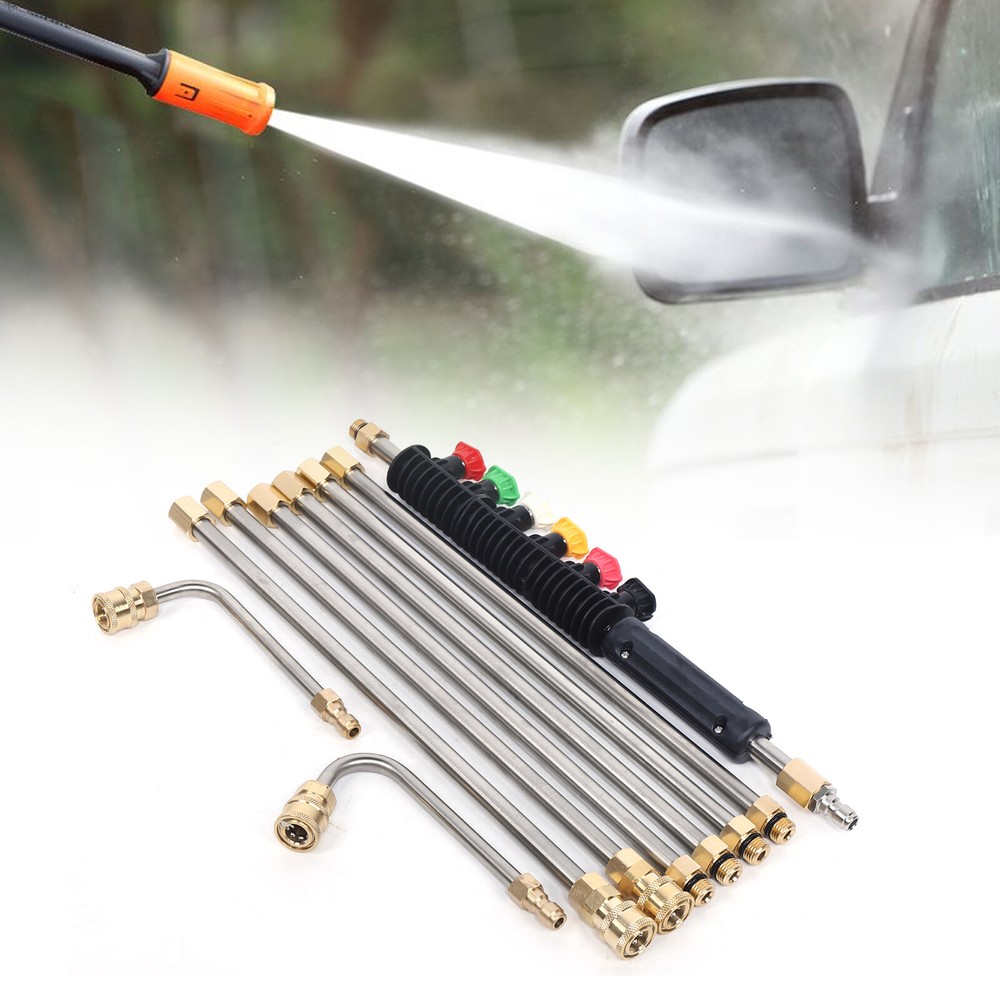 4000PSI High Pressure Washer Extension Wand Set Telescopic Lance w/ Spray Nozzle