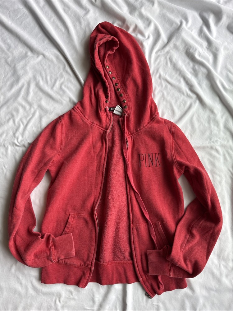 Vintage Victoria Secret Pink Zip Up Jacket In Red Size XS