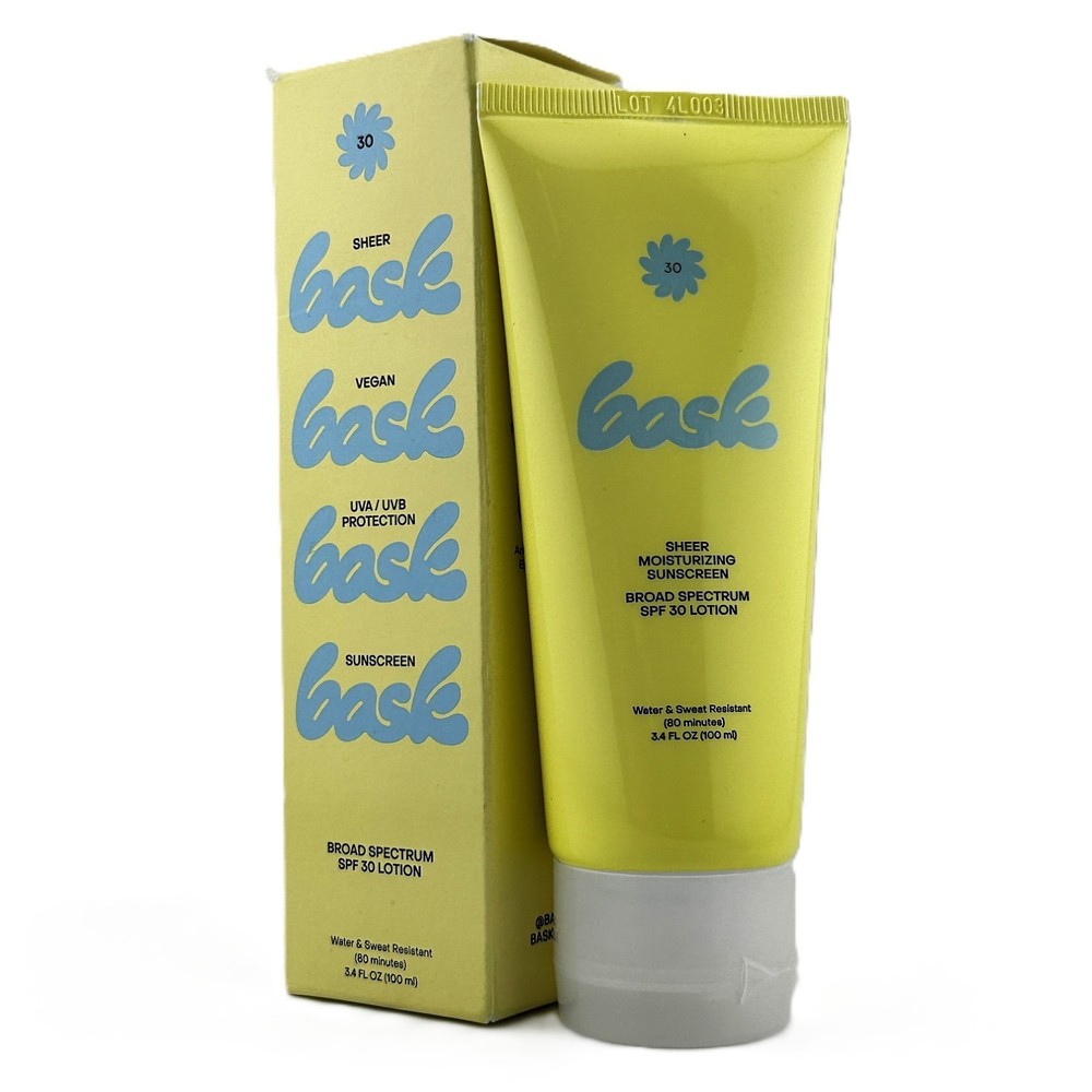 Bask SPF 30 Reef Safe Moisturizing Sunscreen Lotion 3.4 oz No White Cast  