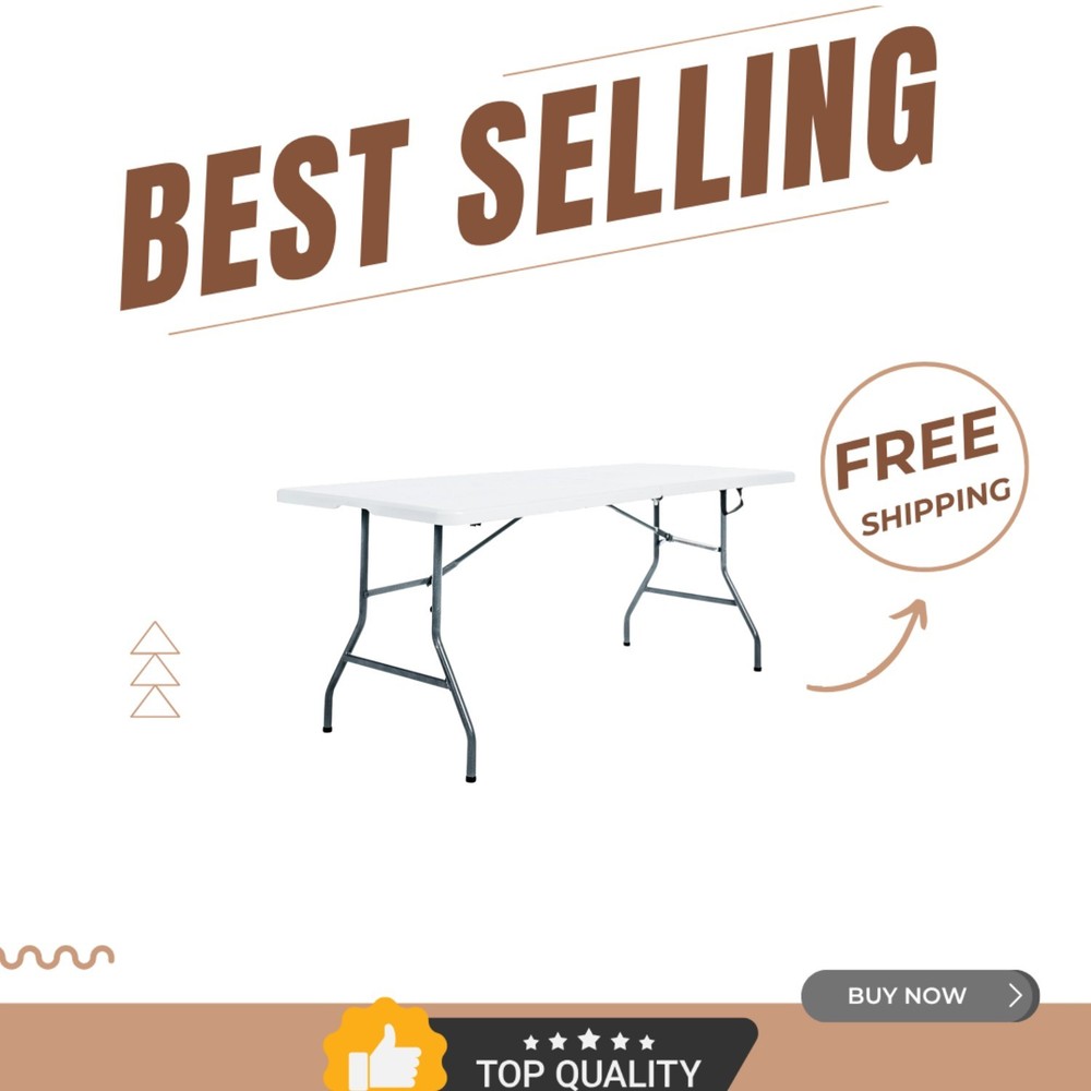 6-Foot Lightweight Folding Banquet Table for Events - Durable & Versatile