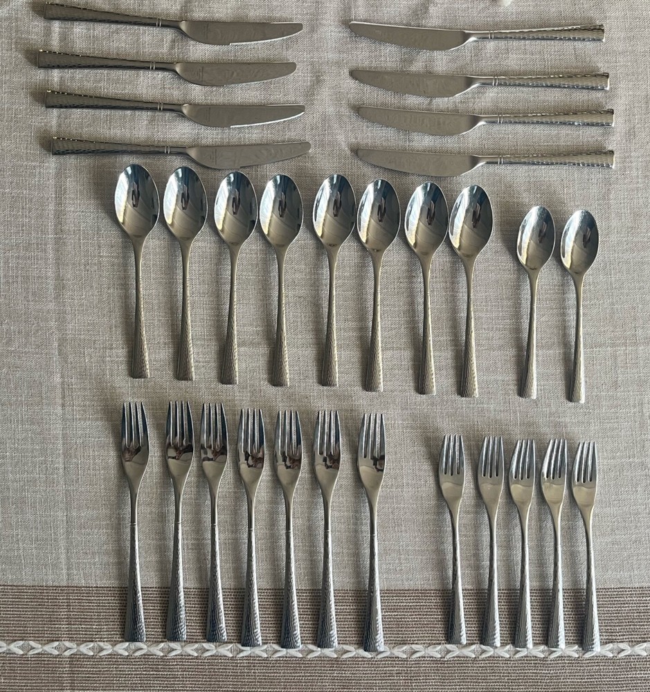 Reed & Barton Hollis Kimball Flatware Choice 18/10 Stainless Hammered Handle