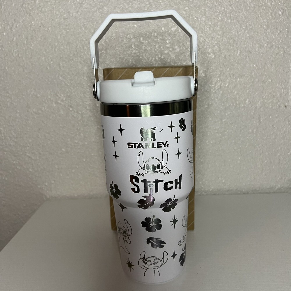 White Stitch Engraved Stanley Tumbler- 20oz