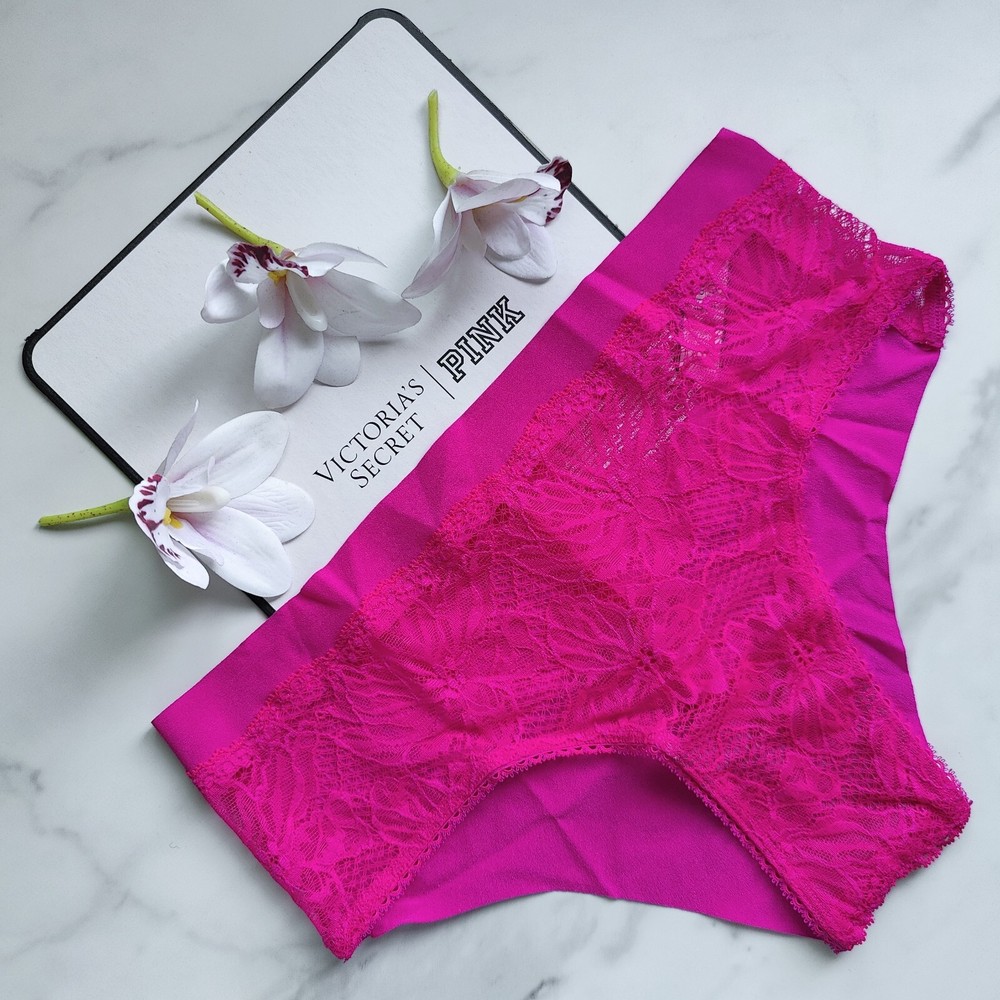 Victoria's Secret No-Show Lace-Front Cheeky Panty Bali Orchid SZ S/M/XL