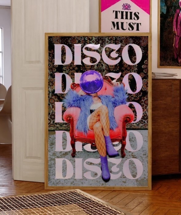 70s Pink Party Magazine Poster Retro Wall Art Print  