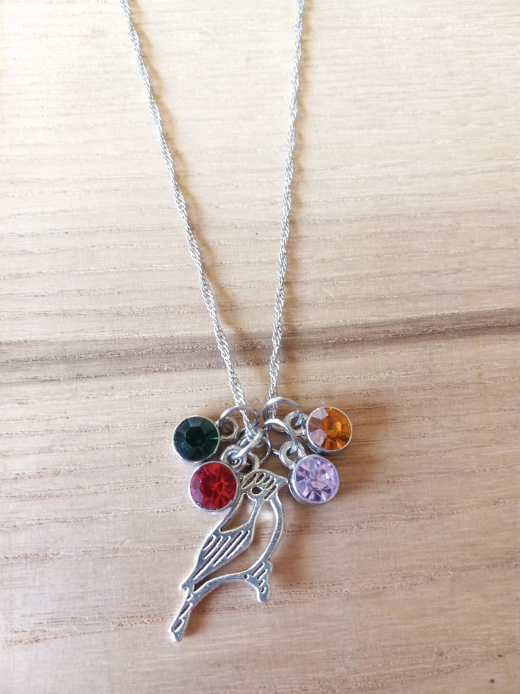 Bird Birthstone Necklace, Personalized Jewelry,Mother's Day  Gift, Grandma