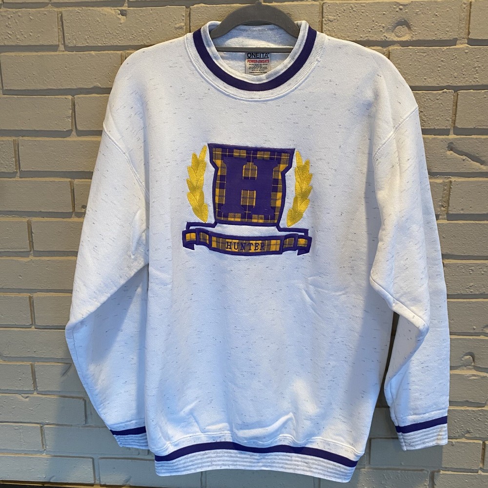 HUNTER COLLEGE CUNY Vintage NEW Embroidered Crewneck Pullover Sweatshirt Large L