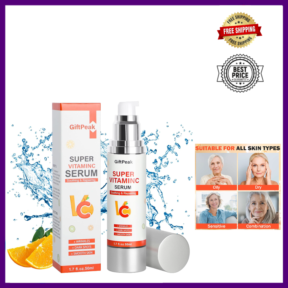 Super Vitamin C Serum for Women over 70: Niacinamide, Vitamin C, Hyaluronic Acid