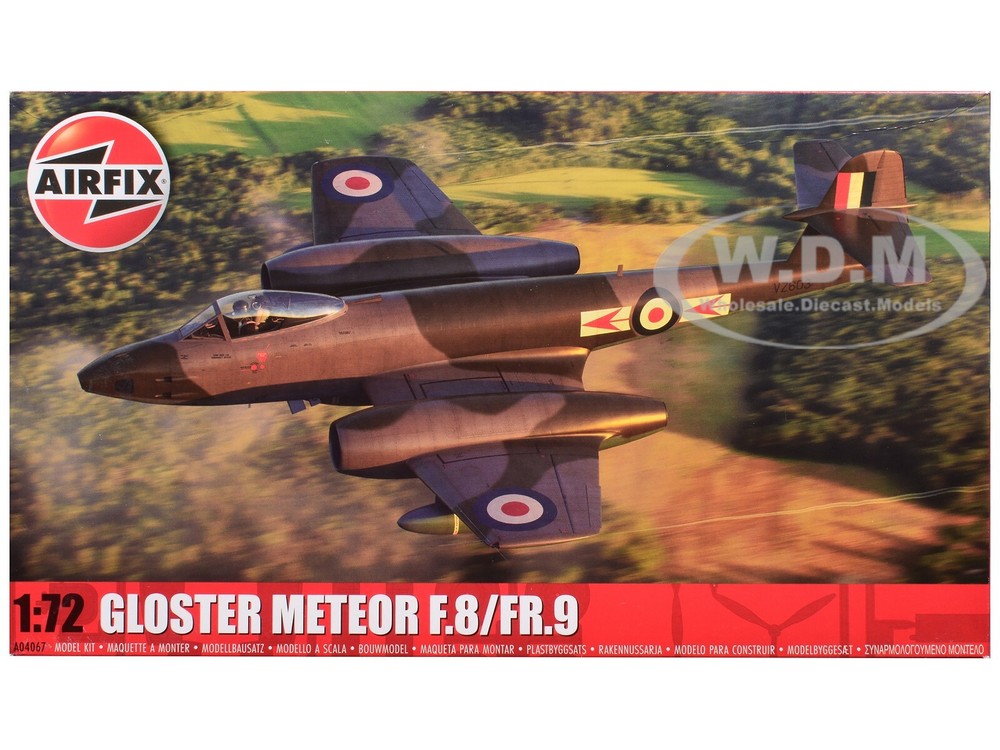 1/72 Scale Airfix Gloster Meteor F.8/FR.9 Level 2 Aircraft Model Kit A04067