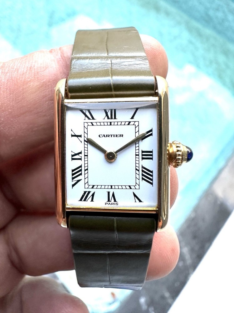 Rare Cartier Tank Louis SOLID 18k Yellow Gold Manual Wind Paris Dial W/ Deploy!!