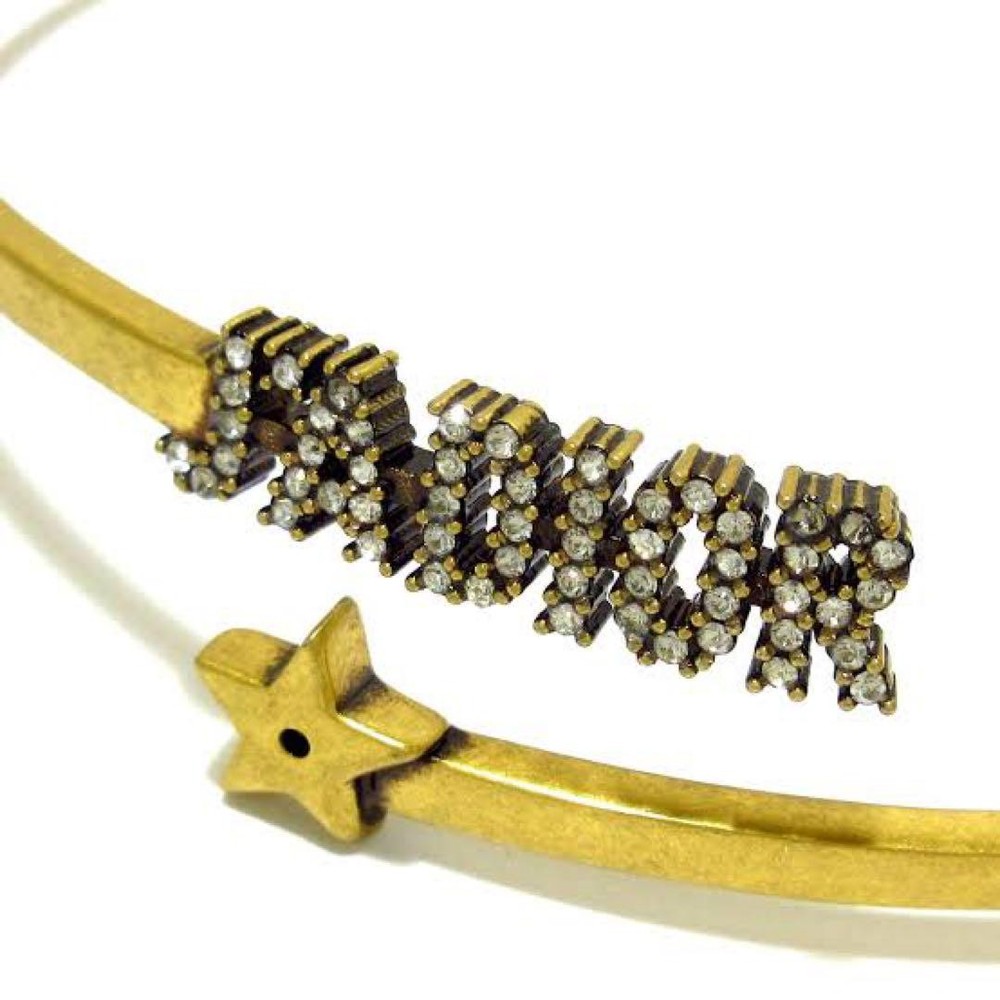 Christian Dior Limited Edition Crystal Gold Star Choker with JA Logo