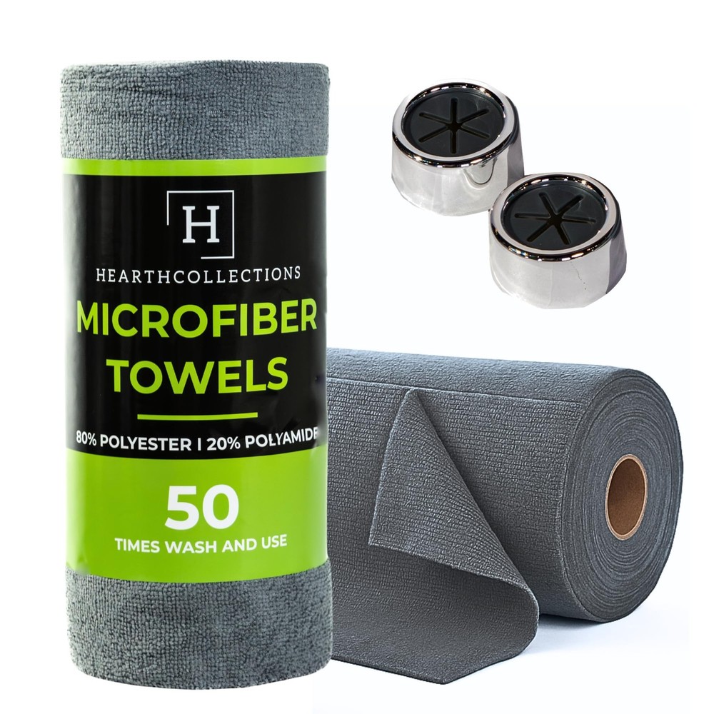 Microfiber Cleaning Cloth Roll, Reusable Tear Away Towels, Ultra Absorbent Di...