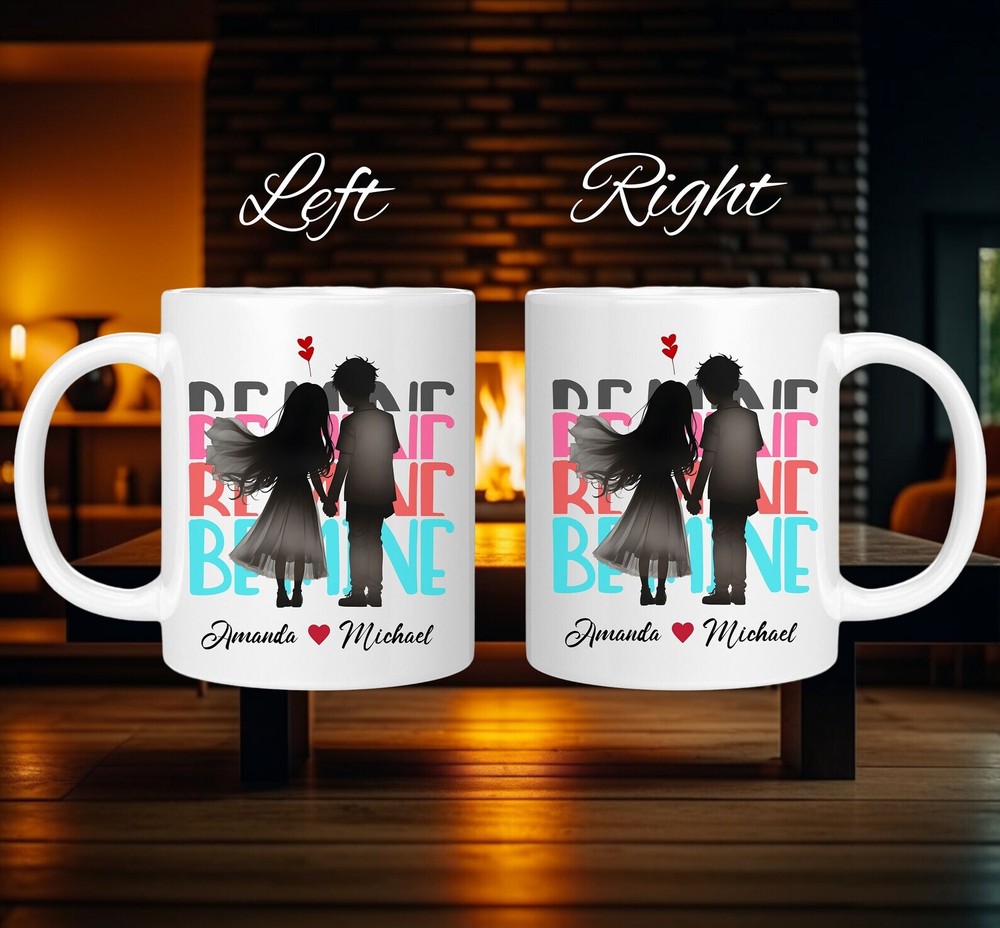 Custom Couple Heart Mug for Valentine's Day or Anniversary Gifts