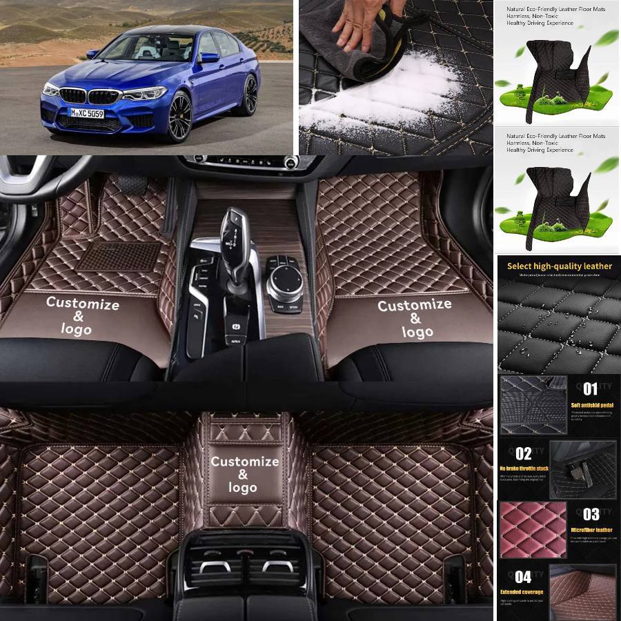For BMW M5 2018-2025 Car Floor Mats All Weather Anti-Slip Carpet Luxury Handmade