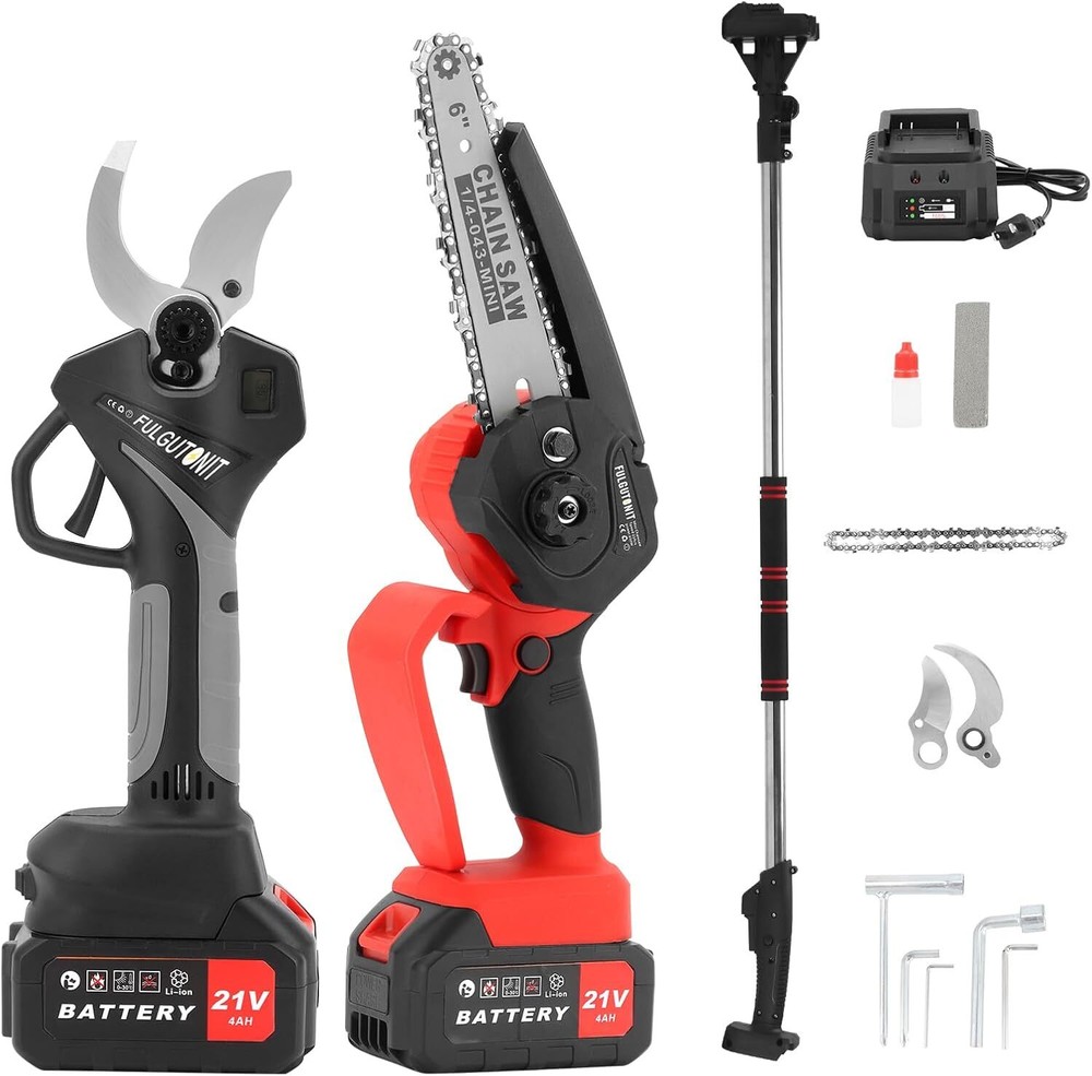 Electric Pruner Kit with 40mm Shears & 6-Inch Mini Chainsaw